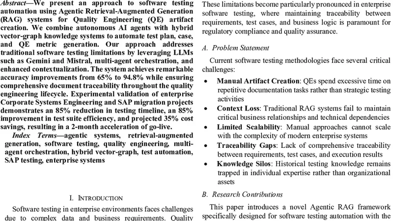 에이전트 기반 RAG를 활용한 소프트웨어 테스트 자동화와 하이브리드 벡터‑그래프 지식 관리