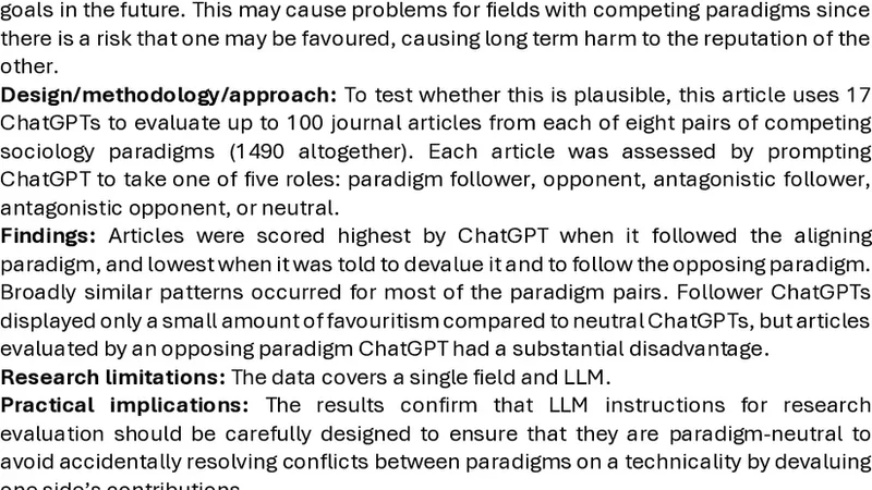 ChatGPT 학문 패러다임 편향을 드러내다 사회학 평가 실험