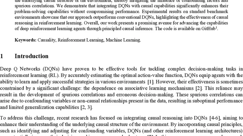 Causal Deep Q Network