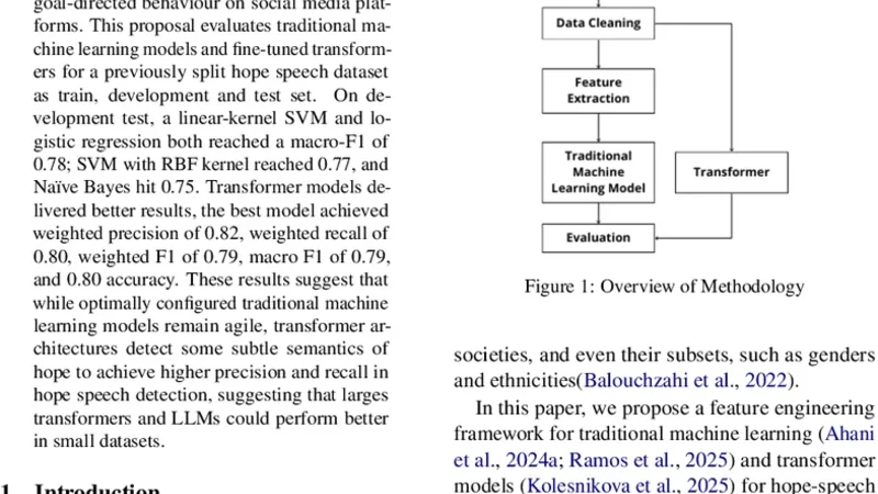 Hope Speech Detection in Social Media English Corpora: Performance of Traditional and Transformer Models