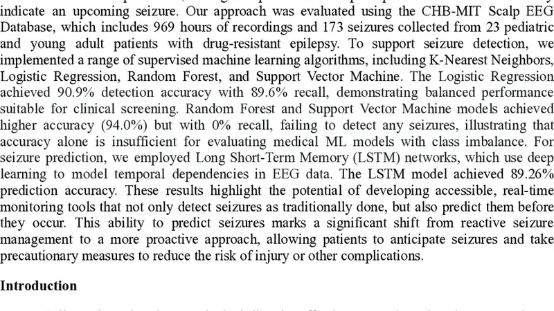 Epileptic Seizure Detection and Prediction from EEG Data: A Machine Learning Approach with Clinical Validation