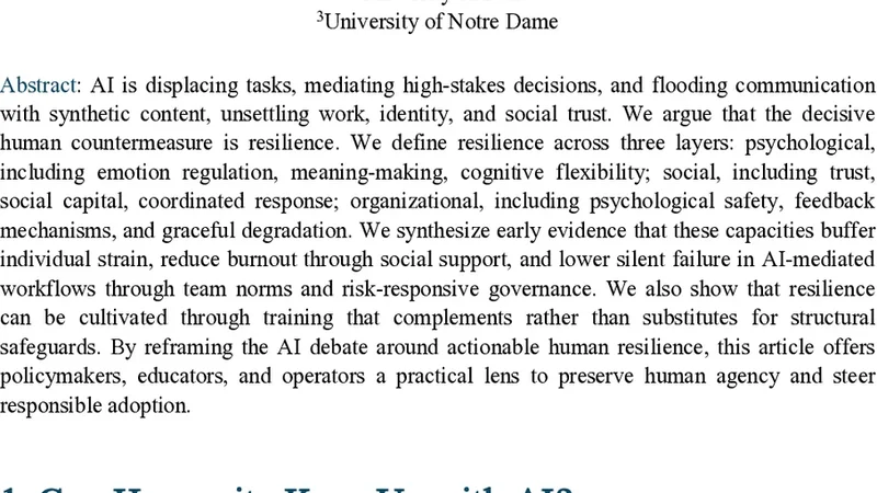 AI 시대 인간 회복탄력성: 기계가 대체할 수 없는 힘