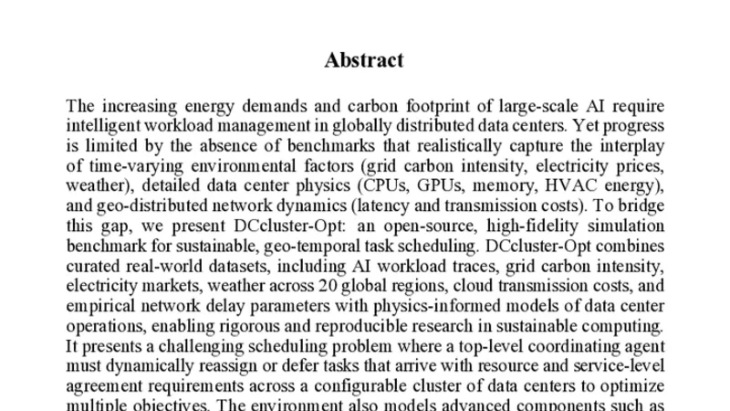 DCcluster-Opt: Benchmarking Dynamic Multi-Objective Optimization for Geo-Distributed Data Center Workloads