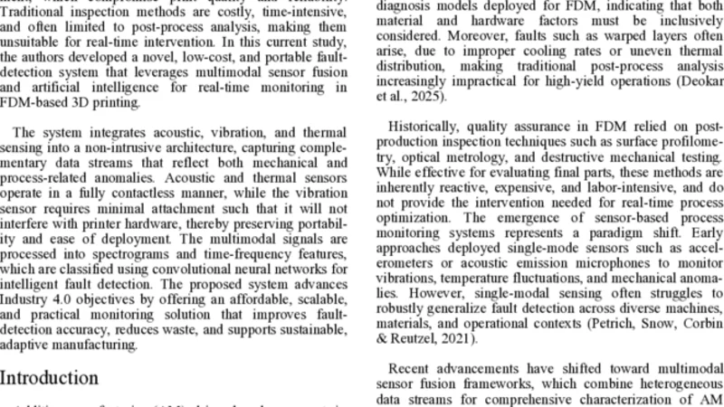 Advancing Industry 4.0: Multimodal Sensor Fusion for AI-Based Fault Detection in 3D Printing