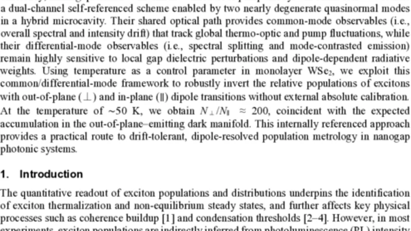 퇴화된 이중 준정상 모드를 이용한 자체 기준·드리프트 내성 쌍극자 구분 인구 역전