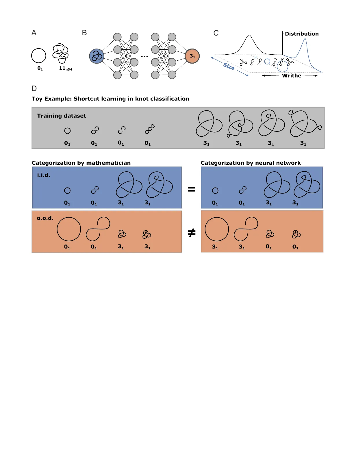기하학적 매듭 분류에서 단축 학습 현상 분석