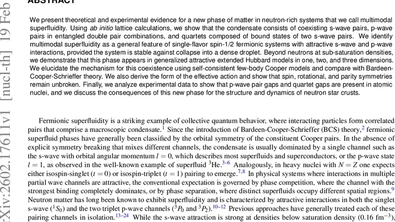 Evidence for Multimodal Superfluidity of Neutrons