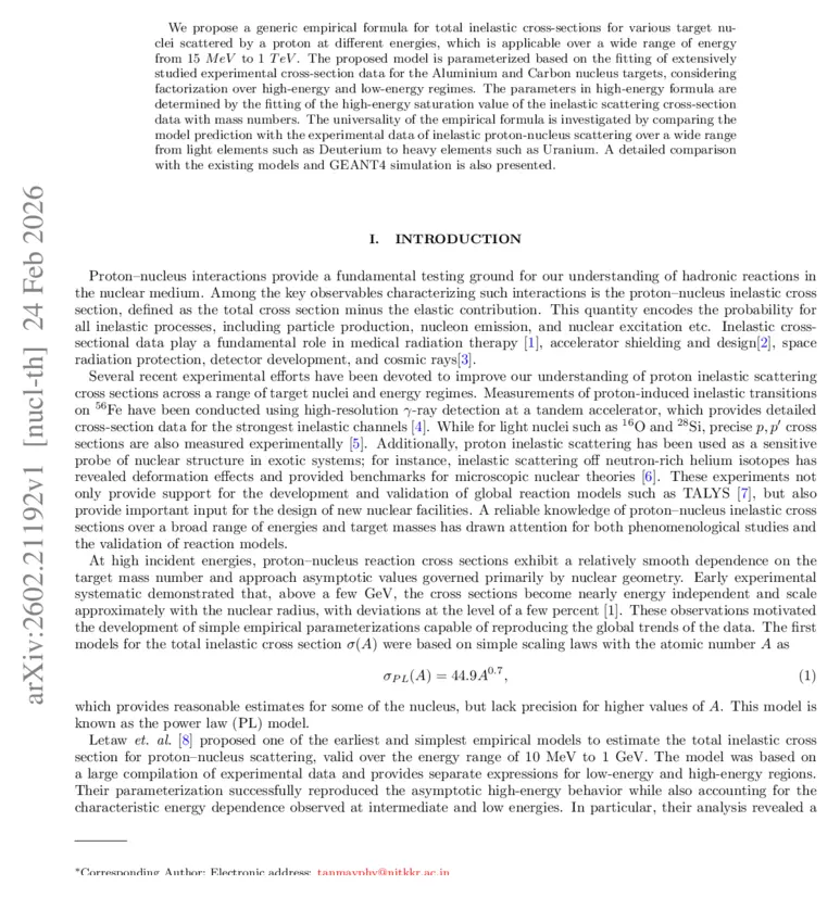 Empirical formula for total inelastic cross-section of proton-nucleus scattering