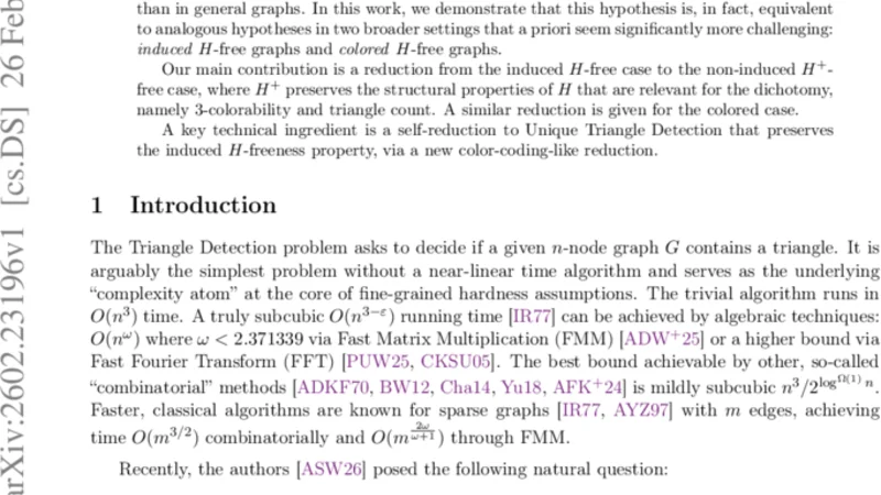 Equivalent Dichotomies for Triangle Detection in Subgraph, Induced, and Colored H-Free Graphs
