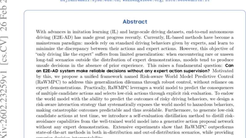 Risk-Aware World Model Predictive Control for Generalizable End-to-End Autonomous Driving