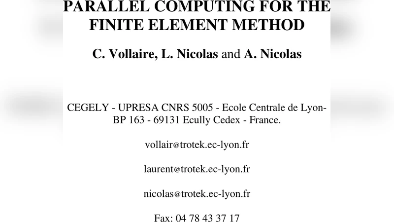 유한 요소법을 위한 병렬 컴퓨팅