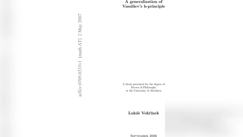 Vassiliev의 h‑원리 확장과 매끄러운 함수 이상체의 콤팩트화