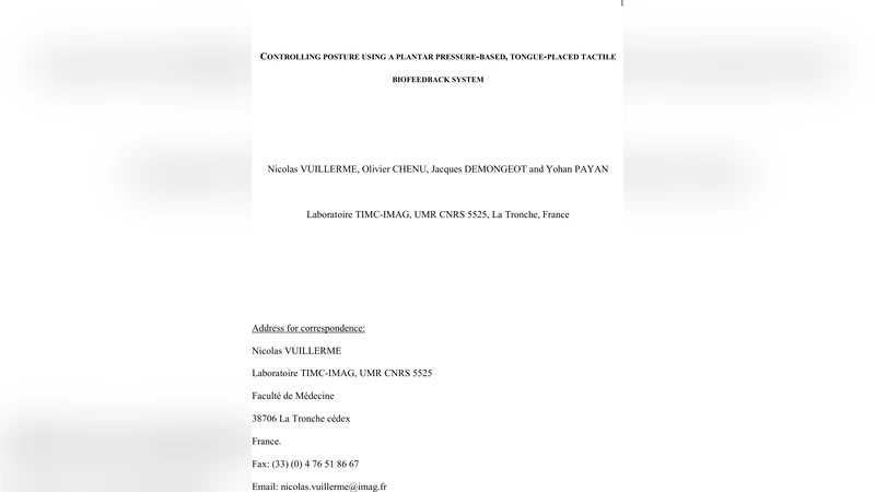 혀에 전하는 발바닥 압력 피드백으로 자세 제어