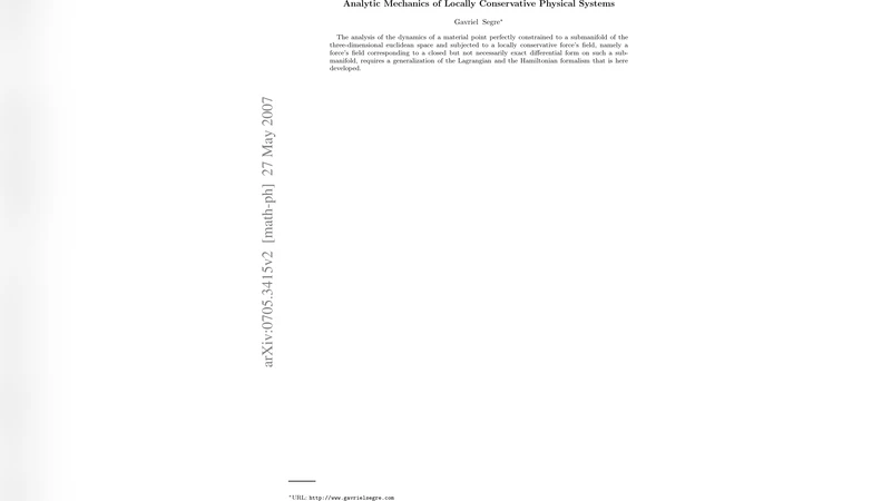 국소 보존 물리계의 해석 역학