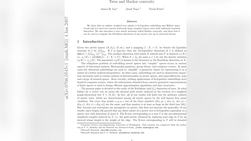 무한 트리와 마코프 볼록성