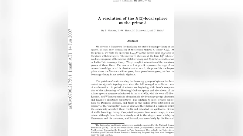 3번째 소수에서 K2 국소 구의 새로운 해석