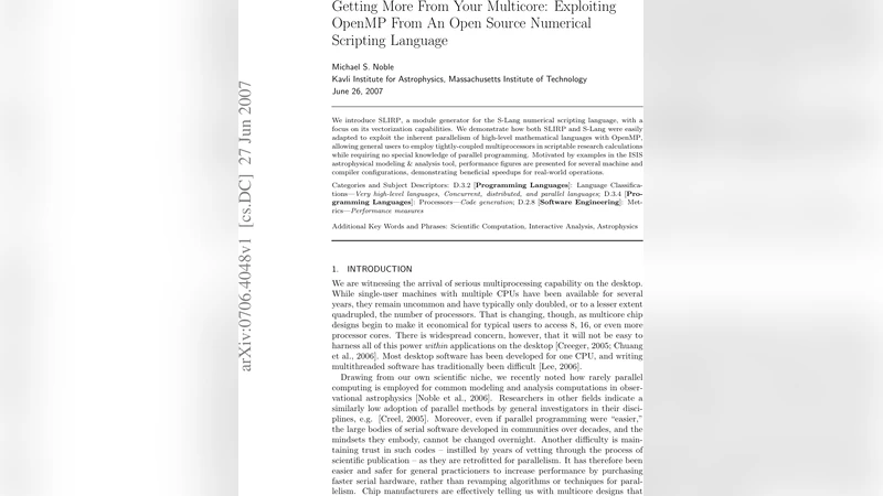 멀티코어 활용 극대화 오픈소스 수치 스크립트 언어에서 OpenMP 활용