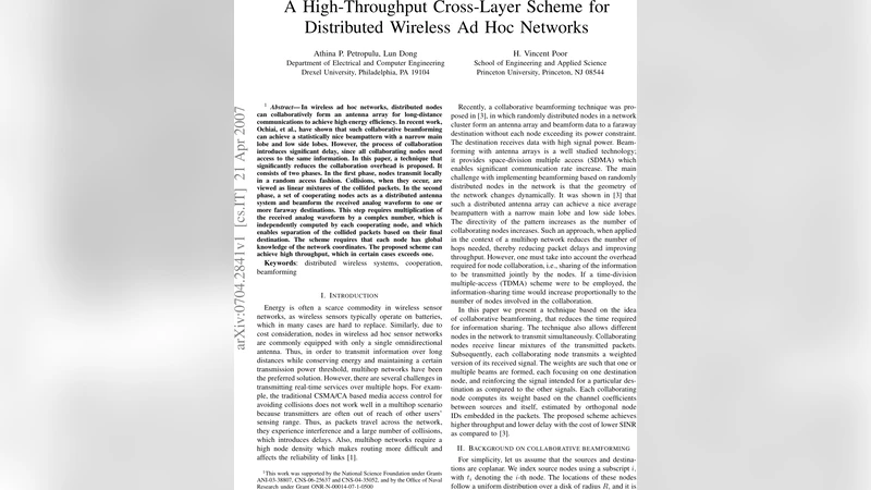 협업 빔포밍 기반 고처리량 무선 애드혹 네트워크 설계