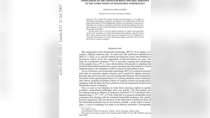 변환링 스펙트럴 시퀀스를 이용한 Hochschild 공동동치 계산과 구조 분석