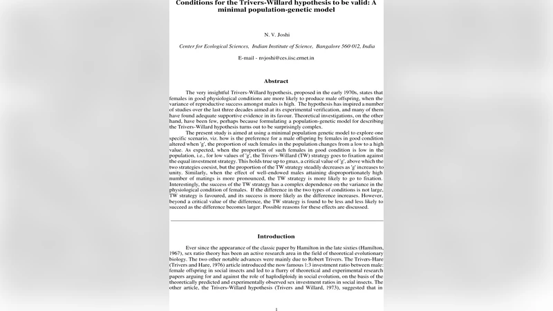 여성 상태와 남성 번식 성공이 트리버스월러드 전략에 미치는 영향