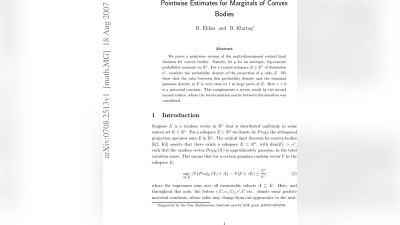 볼록체 주변밀도에 대한 점별 추정과 다차원 중심극한정리