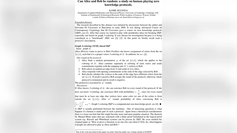 앨리스와 밥은 무작위일 수 있을까 인간이 영지식 프로토콜을 플레이하는 연구