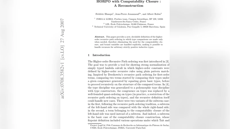 고차 재귀 경로 순서의 새로운 정의와 적용