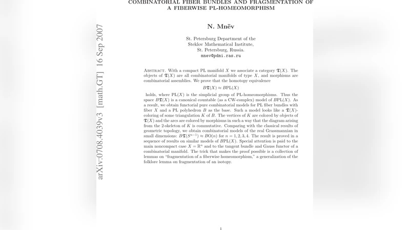 조합적 섬유다발과 섬유상 PL 동형사상의 분해