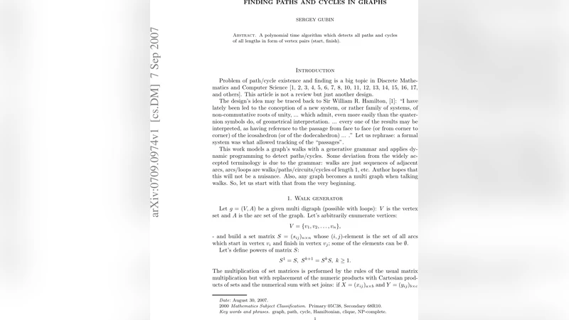 그래프에서 경로와 사이클 찾기