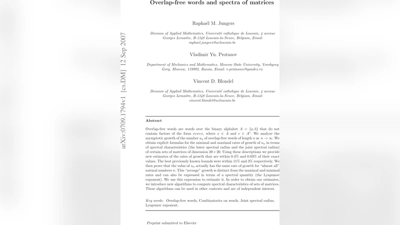 중첩 없는 단어와 행렬 스펙트럼