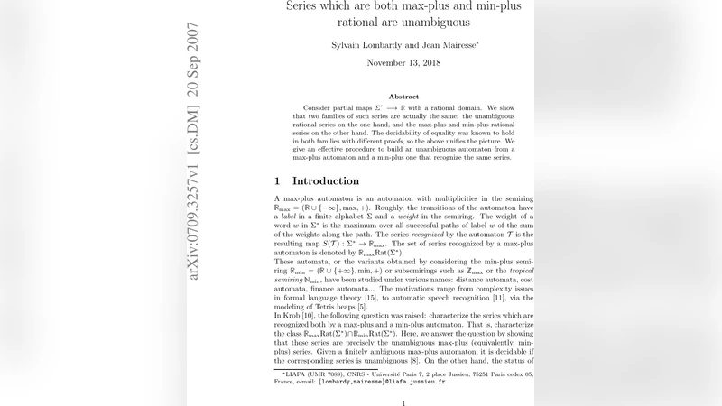 최대플러스와 최소플러스 유리 시리즈는 모두 모호함 없는 자동기로 표현 가능