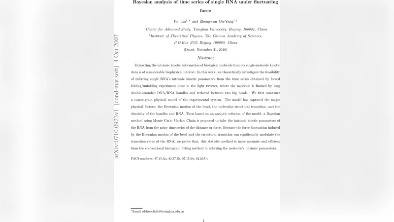 RNA 단일분자 동역학의 베이지안 시계열 분석