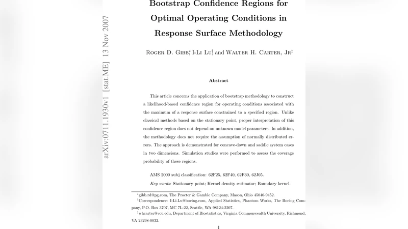 부트스트랩을 이용한 최적 운전조건 신뢰구역