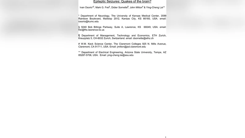 뇌의 지진 발작의 보편성