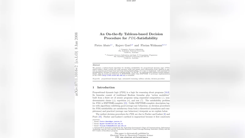 동적 논리 만족성 판정을 위한 실시간 테이블라우 기반 알고리즘