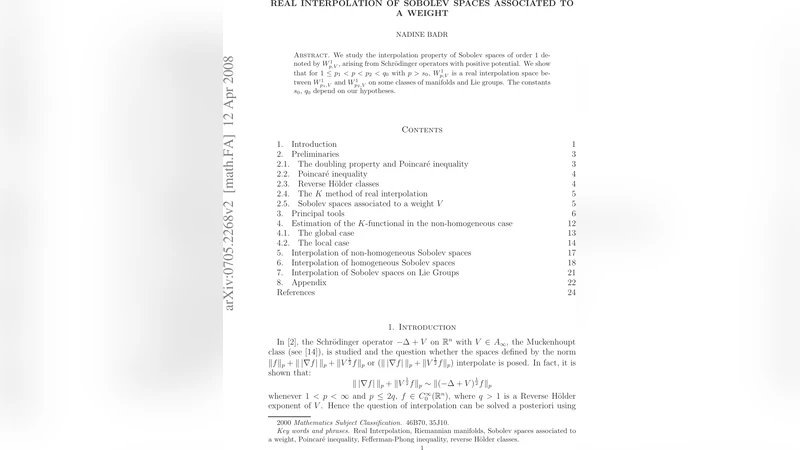 가중치와 연관된 Sobolev 공간의 실 보간