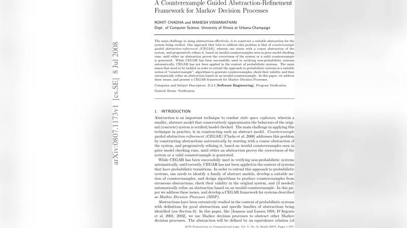 마코프 결정 과정용 CEGAR 프레임워크: 추상화·반증·정제의 새로운 길
