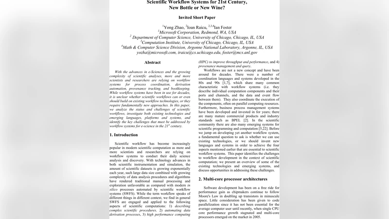 21세기 e‑Science를 위한 과학 워크플로우: 새로운 병인가, 새로운 와인인가