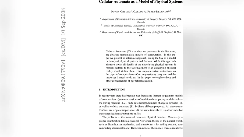 물리 시스템 모델로서의 셀룰러 오토마타