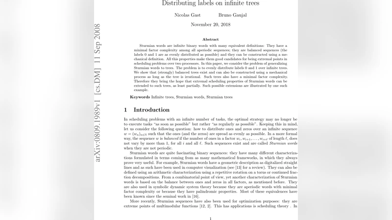 무한 트리의 균형 라벨링