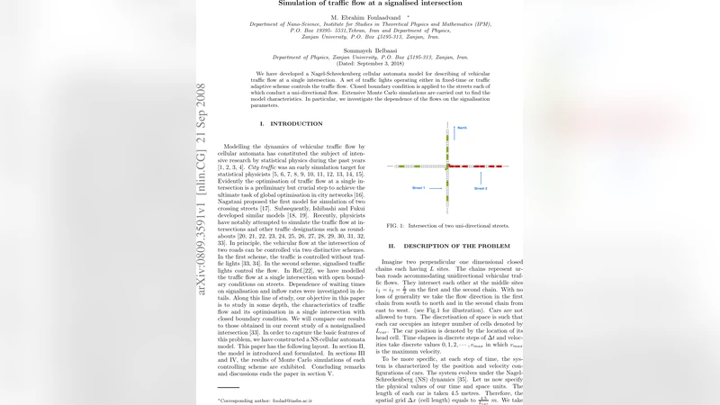 신호제어 교차로에서의 차량 흐름 시뮬레이션