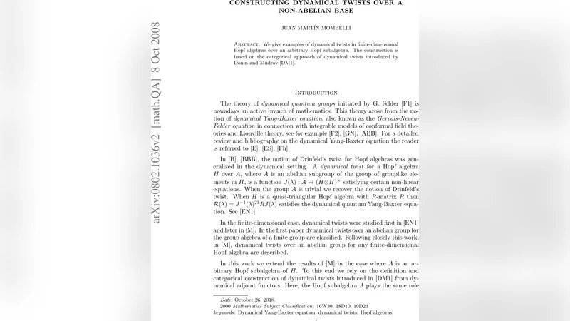 비가환 기반 위 동적 트위스트 구성