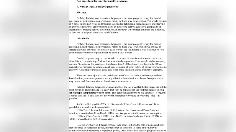 병렬 프로그래밍을 위한 비절차적 언어 설계와 표현력 분석