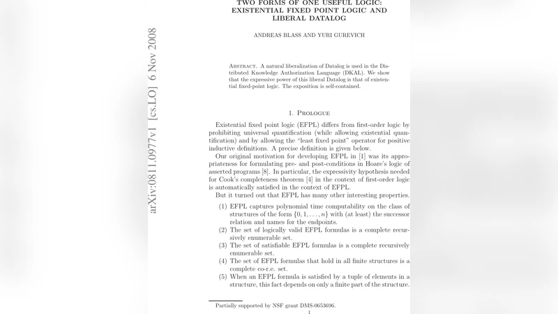 존재 고정점 논리와 자유형 다탈로그