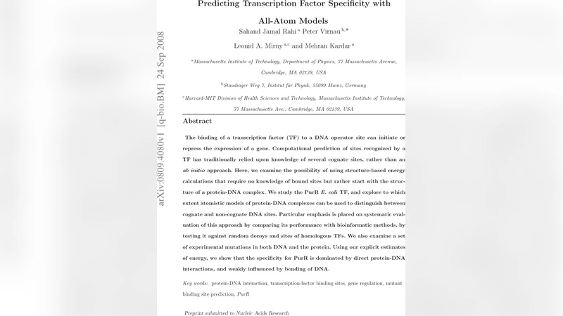 전구체 기반 원자 수준 모델로 전사인자 특이성 예측