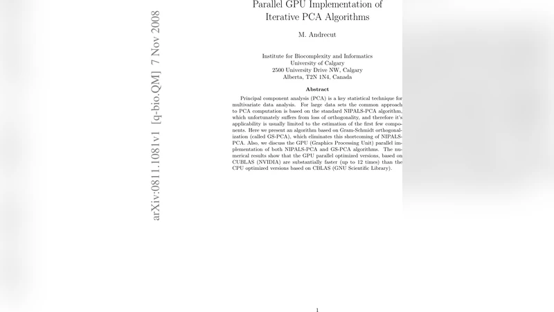 GPU 가속 병렬 PCA: NIPALS와 Gram‑Schmidt 기반 알고리즘 비교