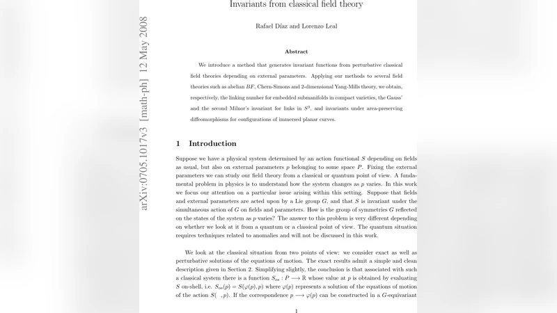 고전장 이론으로 만든 불변량