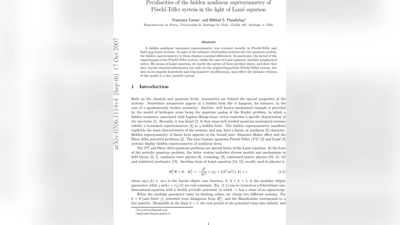 포흐‑텔러와 라메 시스템의 숨겨진 비선형 초대칭 특성