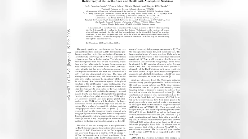 대기 중성미자로 지구 핵·맨틀 촬영