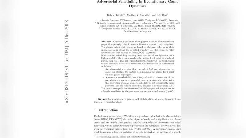 진화 게임 동역학에서 적대적 스케줄링의 영향